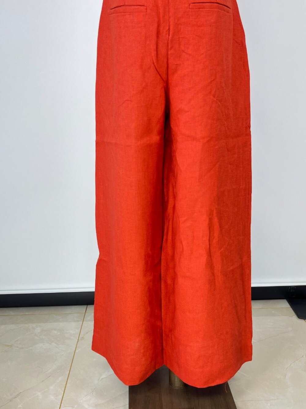 NWT Farm Rio Red 3D Petals Bodice Euroflax Premium Linen Jumpsuit XXS Wide-Leg - Picture 7 of 10